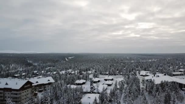 Drone View Hotel Saariselka Lapland Finland — Vídeos de Stock