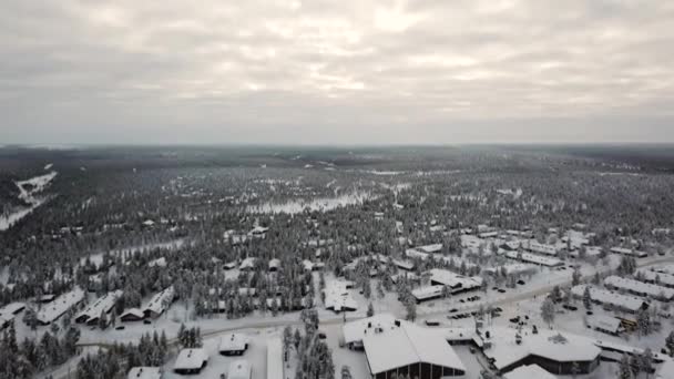 Drone View Hotel Saariselka Lapland Finland — Stockvideo