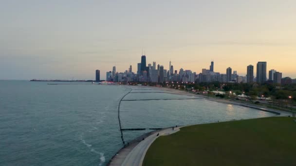 October Aerial Drone Footage Chicago Illinois — Stok video