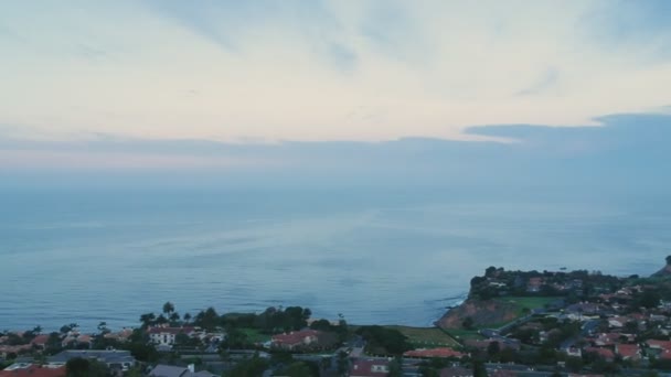 Pohled Časného Rána Nad Palos Verdes Estates Kalifornii Dji Spark — Stock video