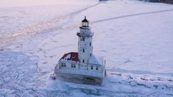 2019 Polar Vortex Navy Pier Chicago Illinois — Stockvideo