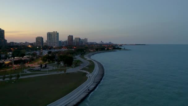 October Aerial Drone Footage Chicago Illinois — 图库视频影像