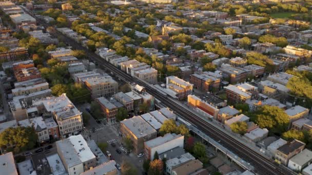 October Aerial Drone Footage Chicago Illinois — Stok video