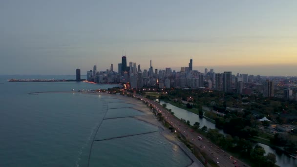 October Aerial Drone Footage Chicago Illinois — Wideo stockowe