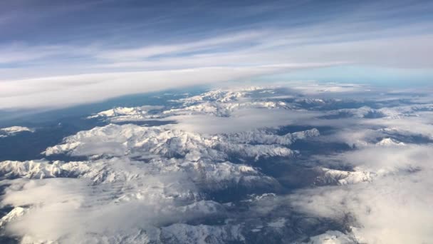 Pireneusok Mountain Range Kilátás Egy Repülőgép — Stock videók