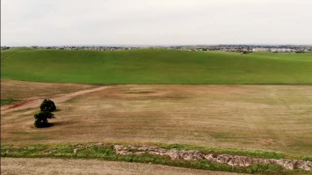 Overgang Van Platteland Naar Voorstad Centrale Vallei Van Californië — Stockvideo