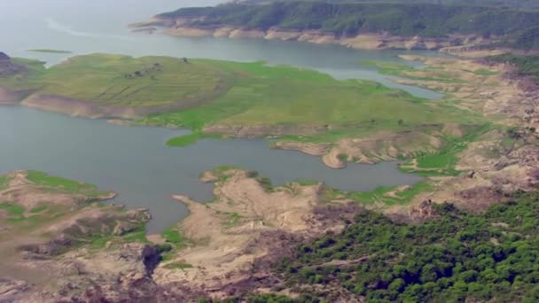 Aerial View Small Ireland Green Grass Land Trees — Stock video