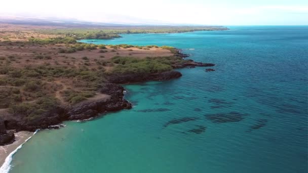 夏威夷大岛上拍摄的海岸线的无人机画面 — 图库视频影像
