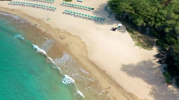 Drone Footage Hapuna Beach Big Island Hawaii — Stock video