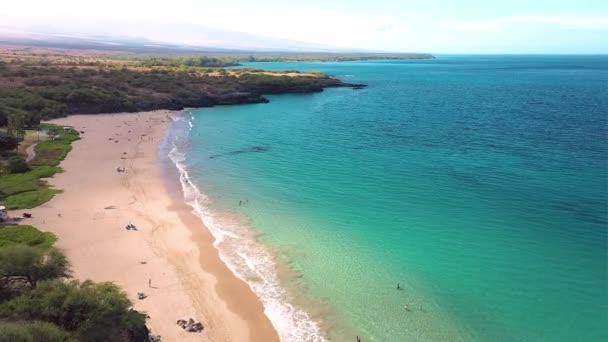 Drone Footage Hapuna Beach Big Island Hawaii — Wideo stockowe