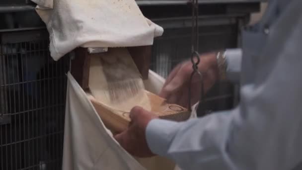 Close Sifting Flour Making Traditional Way Hand — Stock videók