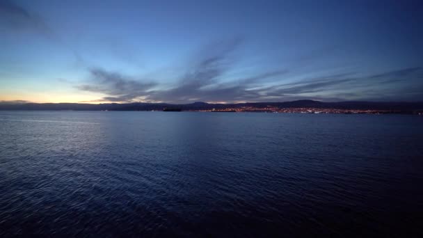 Extrême Longue Vue Eilat Ses Lumières Clignotantes Tard Dans Soirée — Video