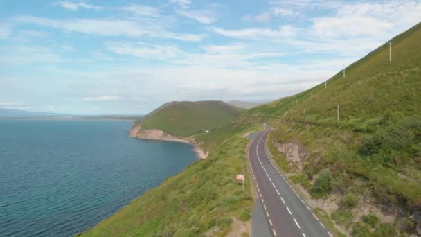 Car Drives Coastline Beautiful Summer Day Location Iveragh Peninsula Kerry — Stock Video