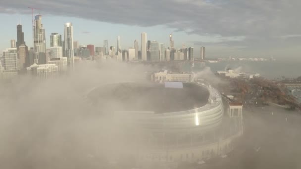Foggy Soldier Field Home Chicago Bears — Stock Video