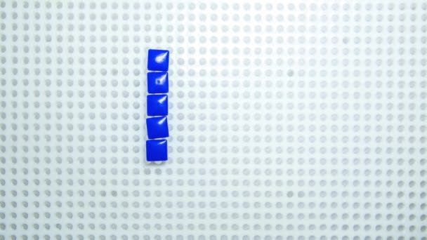 Zatrzymać Ruch Litery Tworząc Jeden Piksel Tym Czasie Wykonane Zabawek — Wideo stockowe