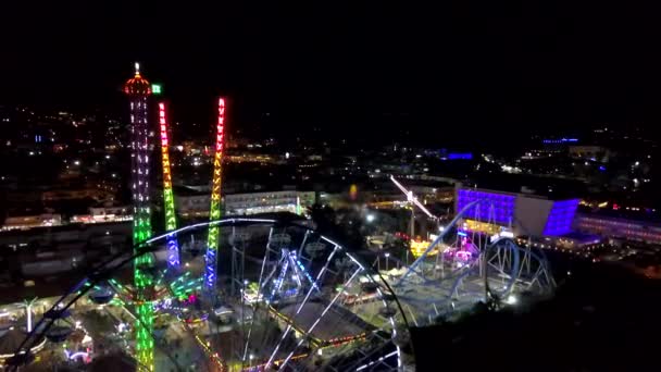 Aerial Shot Amusement Park Holiday Resort Ayia Napa Cyprus — Vídeos de Stock
