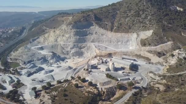 Aerial View Big Quarry Mountain — Vídeo de stock