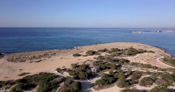 Aerial Shot Seacoast Beach Holiday Resort Ayia Napa Cyprus — Stock videók