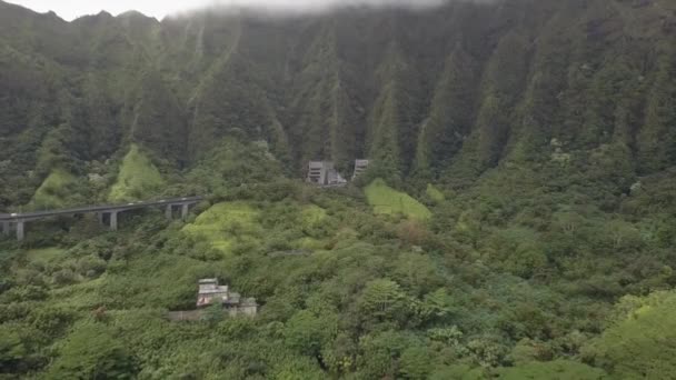 Aerial View Elevated Freeway Oahu — Vídeo de stock