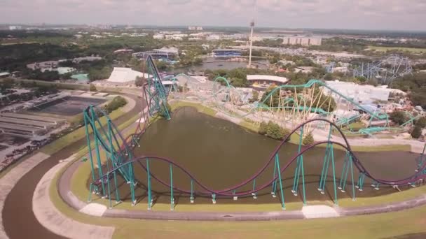 Aerial View Theme Park Orlando Beautiful Day — Stok video