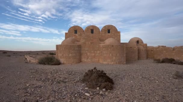 Push Shot Van Unesco World Heritage Site Qasr Amra Desert — Stockvideo