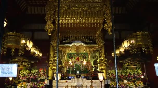 Die Ansicht Des Sensoji Tempels Inneren — Stockvideo