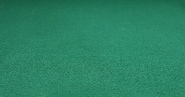 Poker Chips Dropping Green Felt Table — Stockvideo