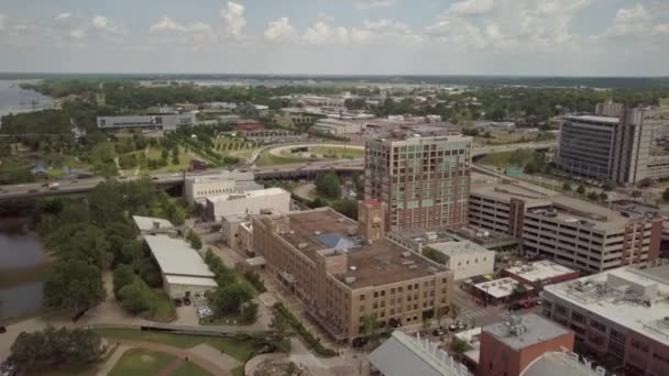 Daytime Aerial Arkansas River Downtown Little Rock Arkansas Usa — Vídeo de Stock