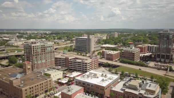 Daytime Aerial Arkansas River Downtown Little Rock Arkansas Usa — Vídeo de Stock