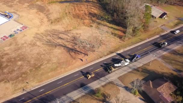 Aerial Shot Repaving Asphalt Road — Wideo stockowe