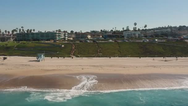 下午无人驾驶飞机与横向移动从海岸Redondo海滩 加利福尼亚州 Dji Spark Drone镜头I Fps — 图库视频影像