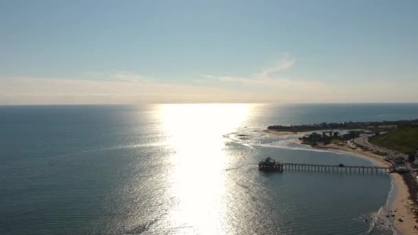 Drone Beelden Vliegen Malibu Bij Mooi Weer Opgenomen Met Een — Stockvideo