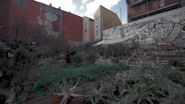 Esta Una Plaza Espaço Comunitário Lavapis Madrid — Vídeo de Stock