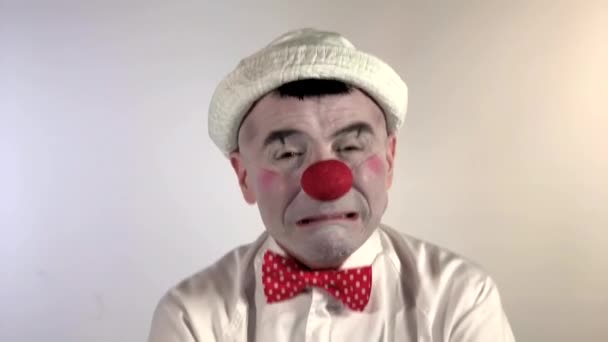 Emoji Clown Hlasitě Brečící Tvář Mime Klaun Kvílel Očí Stékaly — Stock video