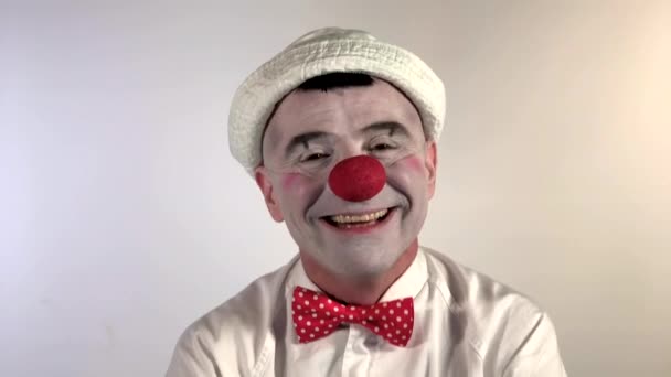 Clown Emoji Visage Souriant Bruyant Clown Mime Rit Mais Met — Video