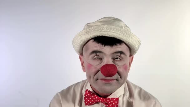 Emoji Clown Faccia Addormentata Clown Mimo Assonnato Addormenta Uscire Tre — Video Stock