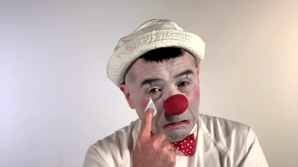 Emoji Clown Schreiendes Gesicht Ein Pantomime Clown Traurig Mit Vielen — Stockvideo