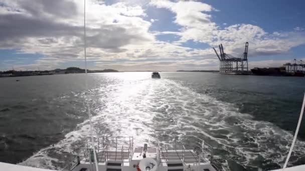 Riding Ferry Auckland Waiheke Island New Zealand — Stock Video