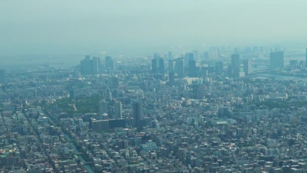 スカイツリータワーからのスカイラインを望む東京の空中風景 — ストック動画