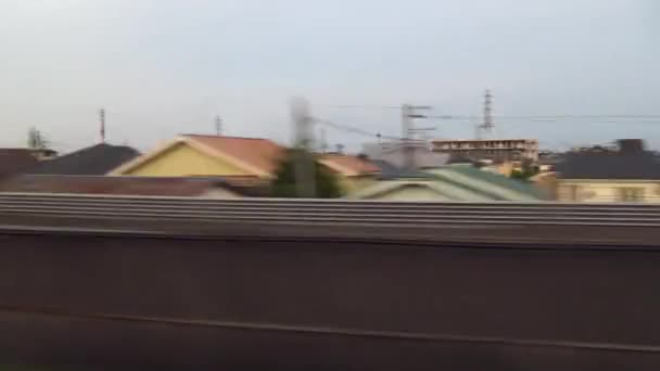 Vista Tokio Pasando Desde Interior Del Tren Bala Shinkansen — Vídeos de Stock