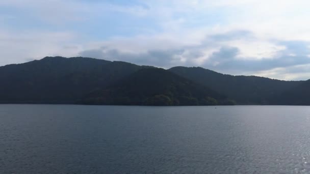 Pohled Tradiční Japonskou Loď Jezeře Ashi — Stock video