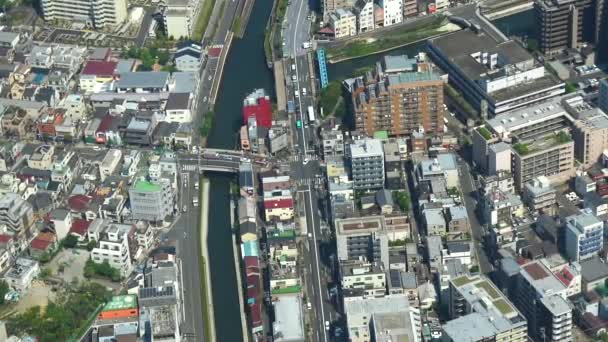 Aerial View Tokyo Skytree Tower — Stock Video