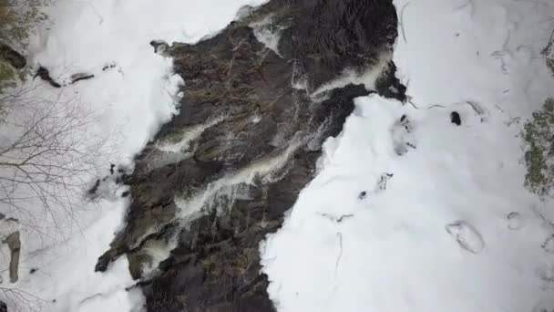 Drone Shot Going Rapids Snowy River — Stock Video