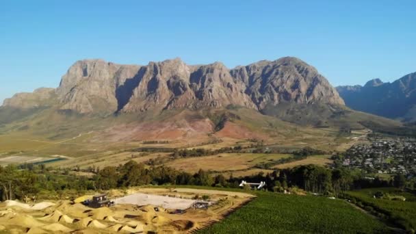 Zdjęcia Dronów Gór Stellenbosch Republika Południowej Afryki — Wideo stockowe
