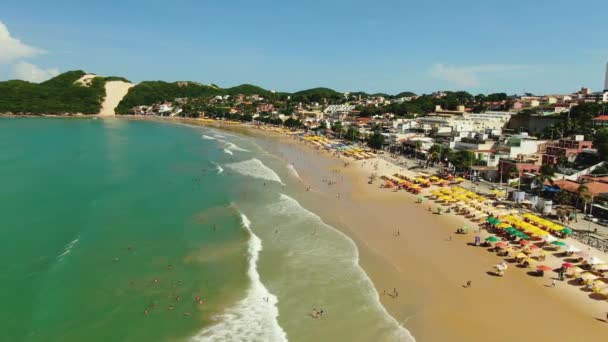 Аэросъемка Красивого Пляжа Бразилии Версия Замедленным Движением — стоковое видео