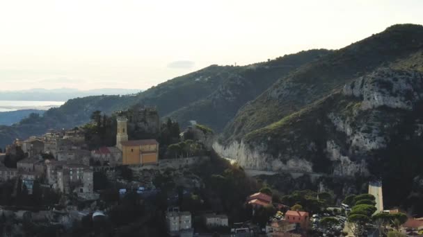 Aerial Shot Beautiful Town Monaco — Stock Video