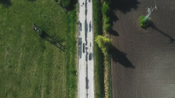 Απόγευμα Θέα Τοπίο Drone Πάνω Από Τον Κεντρικό Δρόμο Βίντεο — Αρχείο Βίντεο