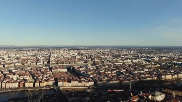 法国境内建筑物的空中景观 — 图库视频影像