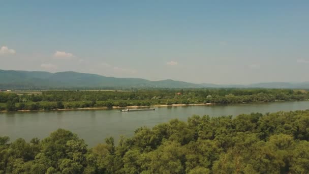 Hoge Hoogtebeelden Van Donau Zijn Omgeving — Stockvideo