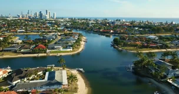 Skyline Van Surfer Paradise Buitenwijken — Stockvideo